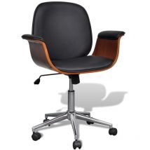 Chaise pivotante Bois courbé et similicuir