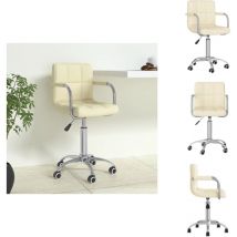 Vidaxl - Chaise pivotante de bureau Crème Tissu - Chaise De Bureau Pivotante - Chaises De Bureau Pivotantes - Chaise - Chaises