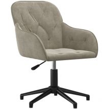 Lafomukea - Chaise pivotante de bureau Gris clair Velours