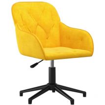Lafomukea - Chaise pivotante de bureau Jaune Velours