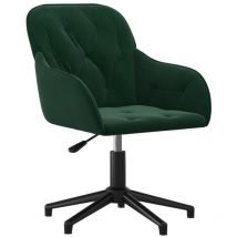 Lafomukea - Chaise pivotante de bureau Vert foncé Velours