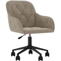Lafomukea - Chaise pivotante de bureau Gris clair Velours