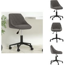 Chaise pivotante de bureau Gris foncé Velours - Chaise De Bureau Pivotante - Chaises De Bureau Pivotantes - Chaise - Chaises