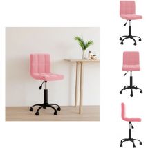 Chaise pivotante de bureau Rose Velours - Chaise De Bureau - Chaises De Bureau - Chaise Pivotante - Chaises Pivotantes