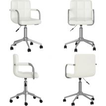 Chaise pivotante de salle à manger Blanc Similicuir - Chaises De Salle à Manger - Chaise Pivotante - Chaise De Cuisine - Chaise Blanche - Chaise
