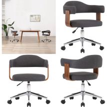 Chaise pivotante à manger Gris Bois courbé et tissu - Chaises De Salle à Manger - Chaise Pivotante - Chaise Ergonomique - Chaise Design - Chaise