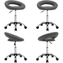 Chaise pivotante de salle à manger Gris Similicuir - Chaises De Salle à Manger - Chaise Pivotante - Chaise Moderne - Chaise Confortable - Chaise Cuir
