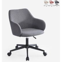 Chaise Pivotante En Tissu Avec Accoudoirs Pour Le Télétravail Kivri - Gris Foncé