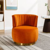 Okwish - Chaise pivotante moderne à 360 degrés, ronde, finition velours doux, dossier confortable, structure stable, chaises de salon, chaises