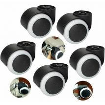 Chaise pivotante trou de roue diamètre du trou de roue sans tige roulettes de chaise de bureau silencieuses,5pcs