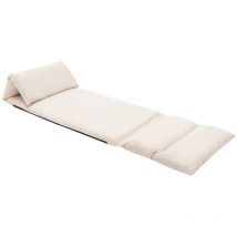 Supermarket - fimei Chaise pliable de sol Crème Microfibre