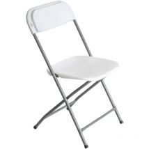 Chaise pliante blanche 49x44.5x80.5cm 7house