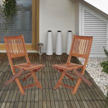 Chaise pliante bois enfants balcon chaises lot de 2 chaise de jardin en bois pliable eucalyptus, huilé max.40kg, LxlxH 46x34x63 cm, lot de 2