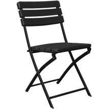 7h Seven House - Chaise pliante effet bois noir 55x46x81cm 7house