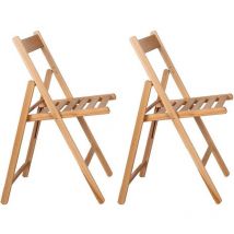 Chaise pliante en bois (Lot de 2)