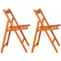 Italiadoc - Chaise pliante en bois (Lot de 2)