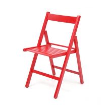 Iperbriko - Sedia pieghevole in faggio di alta qualità colore rosso 43x48xh.79 cm