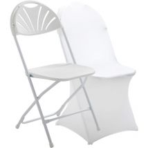 Rekkem - Chaise pliante et housse de chaise blanche