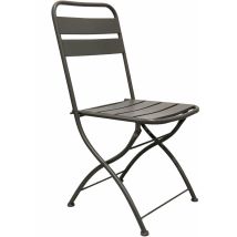 Magazzini Cosma - Chaise pliante extérieure avec lattes de métal de style industriel DarkGray - DarkGray