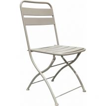 Gardeness - Chaise pliante extérieure avec lattes de métal de style industriel Tan - Tan
