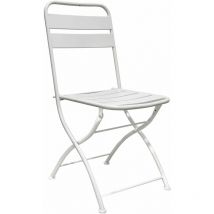 Gardeness - Chaise pliante extérieure avec lattes de métal de style industriel White - White
