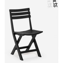 Ahd Amazing Home Design - Chaise pliante gain de place en polypropylène blanc noir jardin Closy - Noir