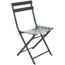 Hesperide - Chaise de jardin pliante Greensboro graphite en acier traité époxy - Hespéride