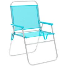 Chaise pliante – Aigue marine – 52x80x56 cm – Jardin piscine – Hauteur