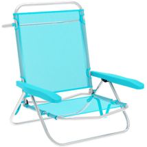 Chaise de jardin – Aluminium et textilène – 5 positions réglables – 63x78x76 cm – Marbueno