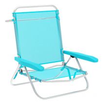Marbueno Chaise Pliante 5 Positions Aluminium Aigue-Marine Plage et Piscine 63x76x78 cm 10309