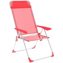 "Marbueno Chaise Pliante 5 Positions Aluminium avec Coussin Corail Plage et Piscine 69X58X110 cm 10360"