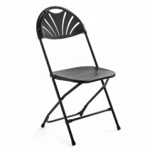 Oviala - Chaise pliante noire en plastique