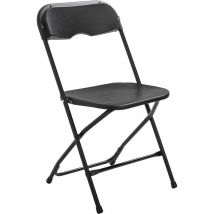 Chaise pliante noire en plastique
