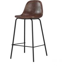 Chaise pour îlot central 65 cm en cuir synthétique marron - henrik