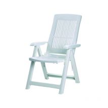 Folding White Polypropylene Armchair - Ideal for Indoor and Outdoor - 60W x 61D x 109H cm