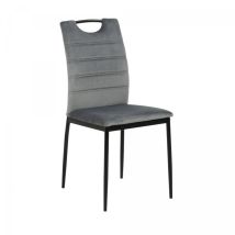 Chaise QUEKA 43x91x53cm gris en Acier