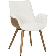 Massivmoebel24 - Chaise rembourrée en bois de hêtre 67x64x87 beige / marron ella 200