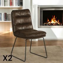 Pier Import - Chaise rembourrée havane epika (lot de 2)