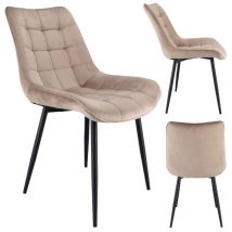 Chaise rembourrée MISTY en velours beige