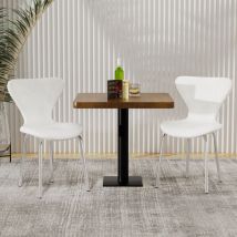 Chaise Salle à Manger Lot de 2 en Velours Chaises de visiteur Avec pieds en métal Blanc