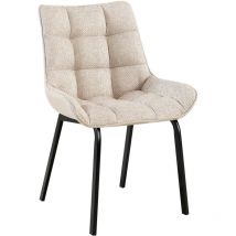 Chaise de restauration en tissu avec siège rembourré et matelassé dans différentes couleurs colore : Crème