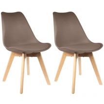 The Home Deco Factory - Chaise scandinave avec assise rembourrée (Lot de 2)