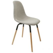 The Home Deco Factory - Chaise scandinave tissu Phenix gris clair