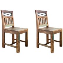 Chaise 45x45 Bois de récupération laqué Multicolore Set 2 NATURE OF SPIRIT 39