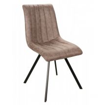 Chaise simili taupe pieds métal noir Jack