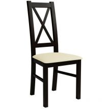 Mobilier1 - Chaise Sparks 117, Wengué, 95x46x40cm, Faux cuir, En bois, Bois