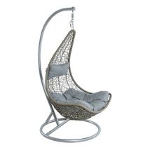 Estexo - Chaise suspendue en polyrotin panier suspendu avec cadre panier suspendu gris