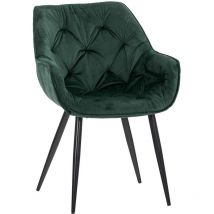 Chaise tanna en velours vert