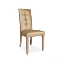 Toscohome - Chaise tapissée recouverte d'un tissu de couleur camel - Montecarlo