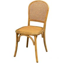 Biscottini - Chaise Thonet en frêne massif et assise en rotin avec finition naturelle L42xPR50xH89 cm